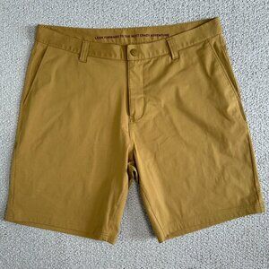 Rhone Commuter Shorts Mens Size 36 Gold Flex-Knit Stretch 9" Regular Fit Golf